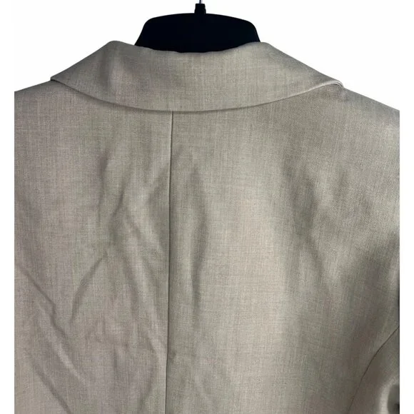 Anthropologie Maeve Beige Double-Breasted Cropped Blazer Short Sleeve Size US 14 - Picture 10 of 16